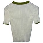 Abercrombie & Fitch NEW  White Green Knit Short Sleeve Sweater Top Womens Size M Photo 1