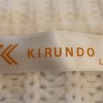 KIRUNDO Fall Winter Women’s Striped Color Block Short Sweater Long Sleeve Large Photo 3