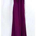 DESSY COLLECTION Cutaway Shoulder Crepe Column Gown Halter Criss Cross Back Sz 0 Red Photo 2