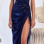 Alamour The Label‎ Claudia Dress Navy Blue Side Slit Size XXS / US 0 Photo 0