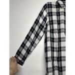 Old Navy  Women’s Plaid Flannel Shirt Dress Black White Rayon Size Large Photo 1