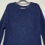 barney's new york Blue Knit Sweater Ramie Cotton Blend Women's Pullover Top Photo 1