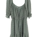Francesca’s Mi Ami Floral Ruffle Chiffon Cottagecore Prairie Mini Dress Green Me Size M Photo 8
