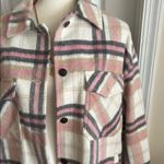 ZARA  Plaid Women's Jacket in Pink and Cream Photo 1