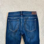 Hollister  distressed dark blue low rise super skinny jeans in size 2L or 26L Photo 3