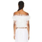 Cult Gaia Sosha Feather Top in Off White 6 New Womens Blouse Photo 2