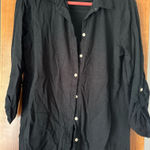 Soma Button Down Tunic Women’s Large Black Nightgown Long Sleeve 3/4 Sleeve Photo 0