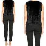 525 America Luxe Black Rabbit Fur Vest Photo 5