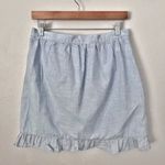 Madewell  | Chambray Light Blue Ruffle Wrap Skirt Meadow Short Cotton | Size 8 Photo 4