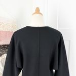 COS  Dolman Sleeve Boiled Wool Blend V-Neck Cropped Sweater Black Sz XS Photo 6