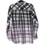 True Craft  women's size large long sleeve button up plaid flannel pink grey NWT Photo 1