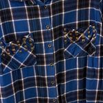 Bongo Womens Flannel Shirt - Blue Plaid - Size 1X Photo 3