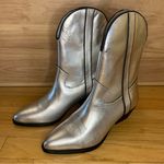 Free People  Borderline Western Boots in Silver - Size 7.5 Photo 0