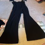 Reformation  Wesley  ribbed black tie shoulder jumpsuit L Photo 6
