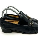 L'ARTIGIANA VIAREGGINA Black Leather Horsebit Loafers Women's 5.5 US Photo 2