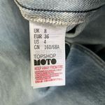 Topshop MOTO Mid Rise Cut Off Midi Jean Skirt Size US 4 Photo 4