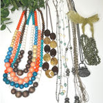 Lot of 8 Costume Jewelry Necklaces Blue Photo 0