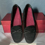 Munro  Rosa Black Suede Loafers with Bow Detail Photo 0