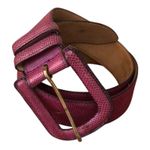 Linda Allard Ellen Tracy Genuine Snakeskin Belt Purple Textured Leather Medium Photo 0