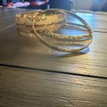 Source Unknown Set of 3‎ Bangle Bracelets Gold, Rose Gold and Silver Tone Photo 1