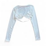 White Fox Boutique White Fox White Cut Out Bolero Crop Top – Long Sleeve Club Corset S Photo 4