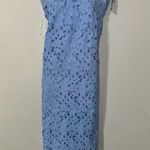 Renee C. Women's Blue Lace Midi Dress Sleeveless Tie‎ Strap Size S Photo 0