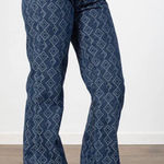 Rock & Roll‎ Denim 24 X 30 High Rise Flare Trouser Jeans Aztec Western Boho USA Blue Photo 0