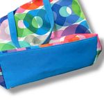 Clinique  Kapitza Geometric Circles Tote Bag Blue 16" Travel Beach Shoulder Bag Photo 9