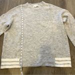 Pinch Grey w/ White Stripe Detail Long Sleeve Pullover Sweater Women’s Large Gray Photo 4