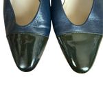 Etienne Aigner  blue and black slingback patent leather cap toe heels 6 1/2M Photo 5