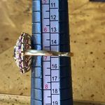 Natural Wine Garnet Ethiopian Opal Sterling Silver Ring Size 6.75 Gold Photo 7