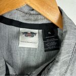 Harley Davidson  Y2K Button Down Shirt Vest Sz XL Grey Graphic Back Photo 3