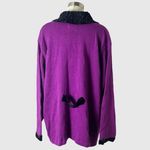 Storybook Knits New Treasures Purple Beaded Velvet Cardigan 3X Bow Buttons Glam Photo 6