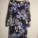 Alfred Dunner  Floral Navy Shift Dress Knee length Women’s 3/4 Sleeve Size 14 Photo 6