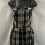 Hollister Romper Plaid Womens Small Black Tan Sleeveless Pockets Summer Beach Photo 0