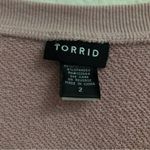 Torrid pink lace front distressed raw hem sweatshirt 2X Photo 3