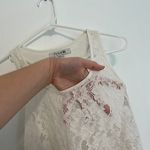 Forever 21 White Floral Lace Front / Solid Back Mixed Media Twee Racerback Tank Photo 5