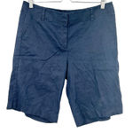 Ann Taylor  Womens Summer Casual Linen‎ Blend Chino Bermuda Shorts Size 8 Navy Photo 0
