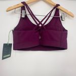 We Wander Flex‎ Stretch June Strappy Scoop Neck Sport Bra Dark Purple Medium Photo 4