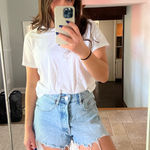 ZARA  high-waisted blue denim shorts  Photo 0