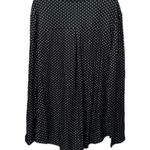 Black and White Polka Dot Zipper Front Long Sleeve Top Size by Luckymore 2XL Photo 2