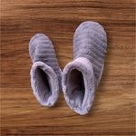 Dearfoams Bootie Slippers Faux Fur adult Unisex,  pair of gray faux fur bootie slipper Photo 1