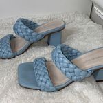 Chocolat Blu Boutique Brand Blue Braided Strap Block Heel Sandal Photo 1