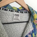 PINK - Victoria's Secret Victoria’s Secret Pink Large Sherpa Lined Tropical Button Down Jacket Photo 3