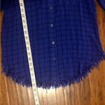 Westbound  Blue and Black Plaid Long-sleeved Button-up Size PM Photo 5