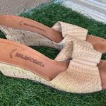 Vintage Maserati Woven Leather Wedge Sandals Made in Italy Tan Size 10 Photo 4