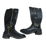 NWOT vegan leather knee length riding boots Black Size 5 Photo 5