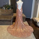 Women’s Pink Fully Sequined Mermaid Style Prom Party Dress Size 12 NWT Pink Photo 4