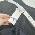 ZARA ‎ Shirt Dress Womens Medium Black Side Slit Short Sleeve Midi Length Casual Photo 4