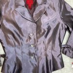 JS Collections  Women's Metallic Mauve Blazer Jacket Bow Sleeve Sparkle Buttons 8 Photo 1